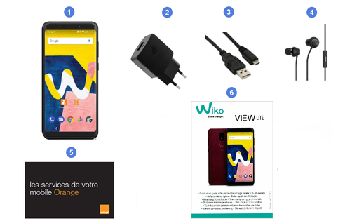 Wiko View Lite, contenu du coffret.