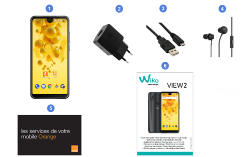 Wiko View 2, contenu du coffret.