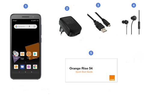 Orange Rise 54, contenu du coffret.
