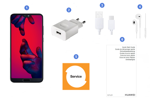 Huawei P20 Pro Dual SIM, contenu du coffret.