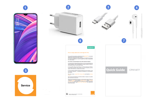 Oppo RX17 Pro, contenu du coffret.