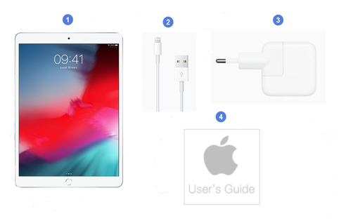 Apple iPad Mini 2019, contenu du coffret.