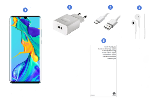 Huawei P30 Pro, contenu du coffret.