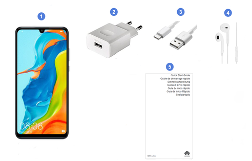 Huawei P30 Lite, contenu du coffret.