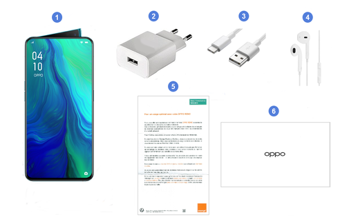 Oppo Reno, contenu du coffret.