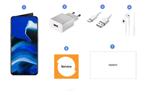 Oppo Reno 2, contenu du coffret.