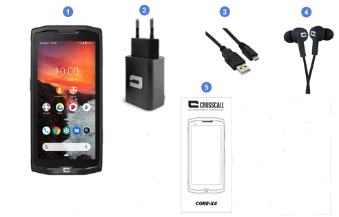 Crosscall Core X4, contenu du coffret.