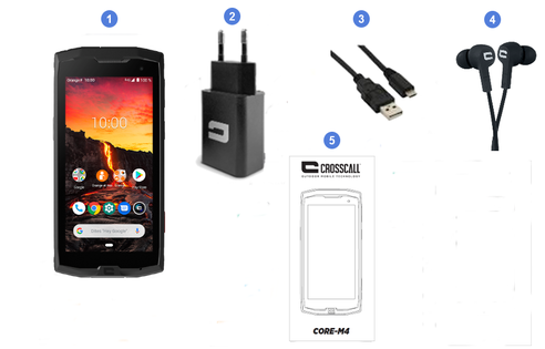 Crosscall Core-M4, contenu du coffret.
