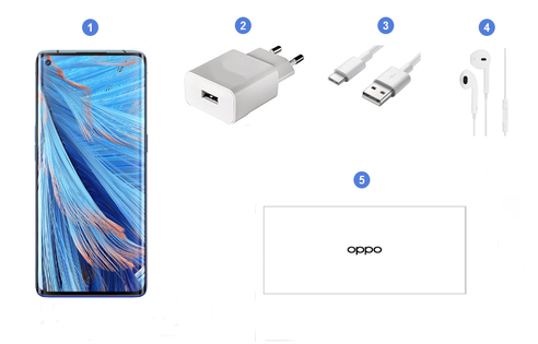 Oppo Find X2 Neo, contenu du coffret.