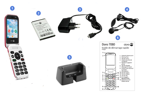 Doro 7080, contenu du coffret.