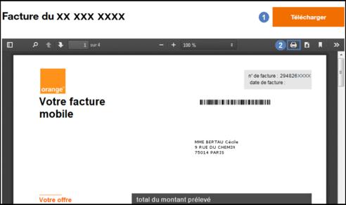Facture Acceder A La Facture Electronique Assistance Orange