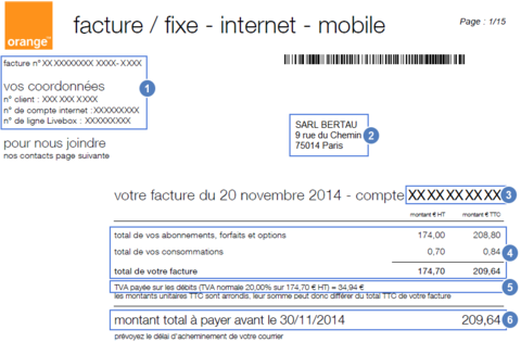 Facture Orange Open pro : comprendre la première facture - Assistance ...