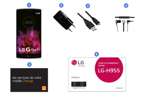lg gflex 2, contenu du coffret.
