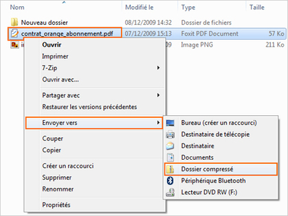 Windows 7 Compresser Un Fichier Ou Dossier Assistance Orange