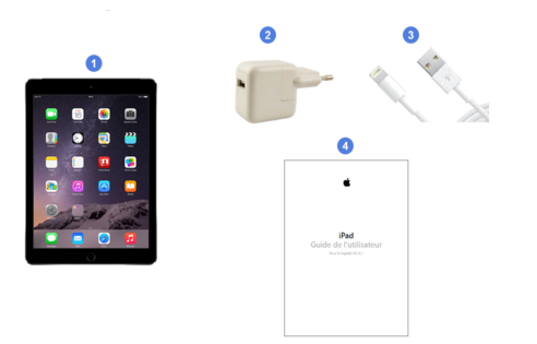 apple ipad air2, contenu du coffret.