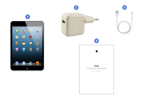 apple ipad retina, contenu du coffret.