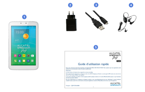 alcatel one touch pop 7s, contenu du coffret.
