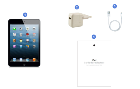 apple ipad mini, contenu du coffret.