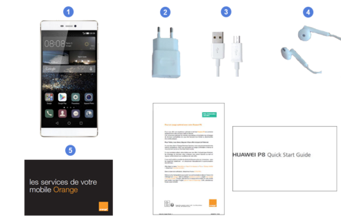 huawei p8, contenu du coffret.