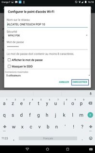 Alcatel One Touch Pop 10 : activer ou désactiver le partage de 
