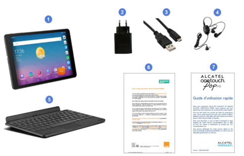 alcatel ot pop10, contenu du coffret.