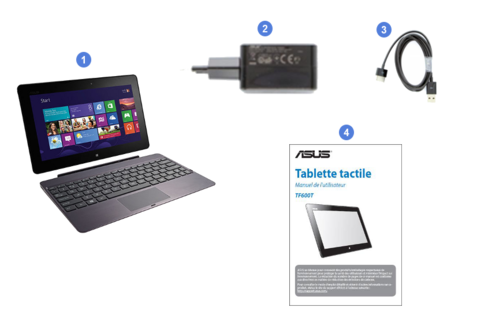 asus vivo tab rt, contenu du coffret.