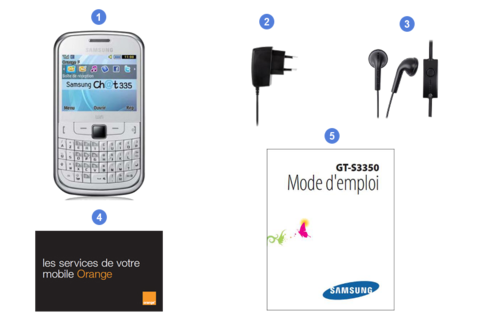 samsung chat 335, contenu du coffret.