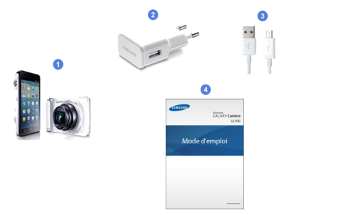 samsung galaxy camera, contenu du coffret.